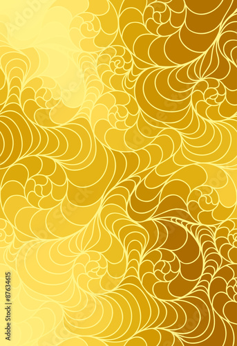 Vector wave background of doodle drawn lines