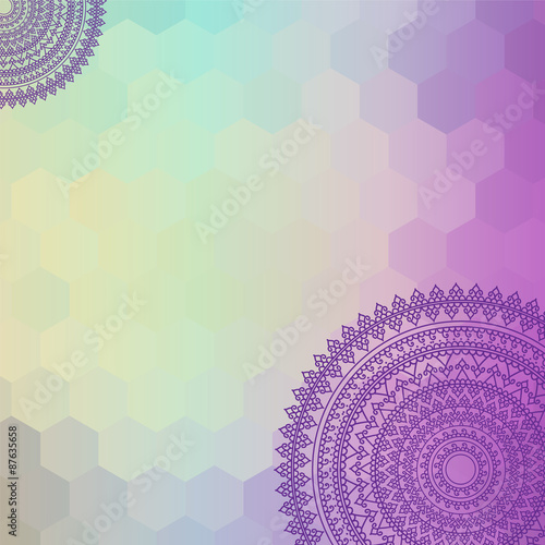Ethnic & Colorful Henna Mandala design, very elaborate and easily editable
