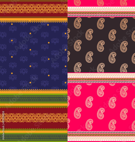 Indian Sari Borders, detailed and easily editable