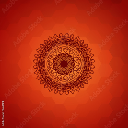 Ethnic & Colorful Henna Mandala design, very elaborate and easily editable