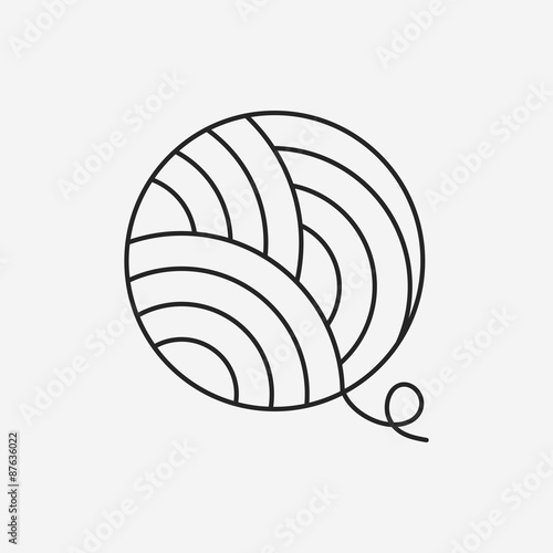 Yarn ball line icon