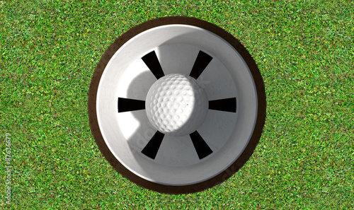 Golf Hole With Ball Inside