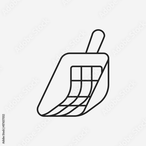 cat litter shovel line icon
