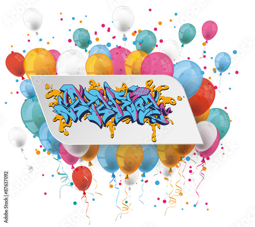 White Paper Graffiti Balloons