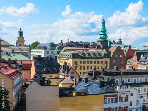 Photography View of roofs of the Old City. Stockholm, Sweden