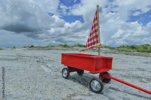 Vintage Red Wagon Toy