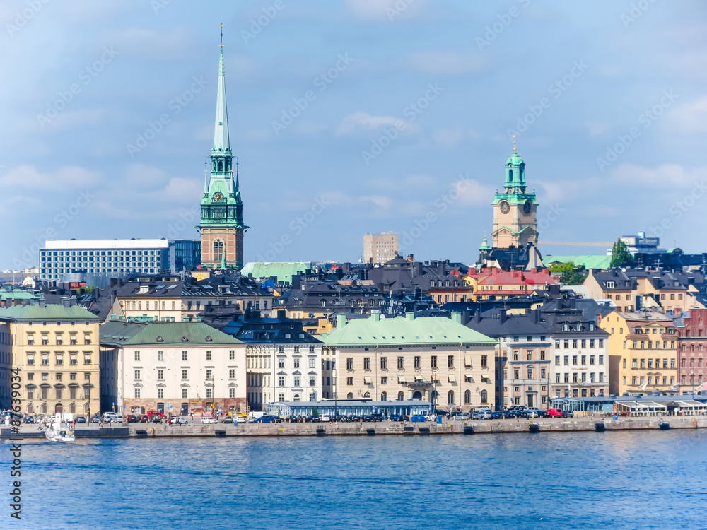Naklejka premium View of the Old City, Stockholm, Sweden