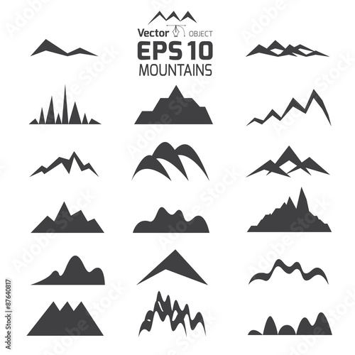 Set of mountains and hills
