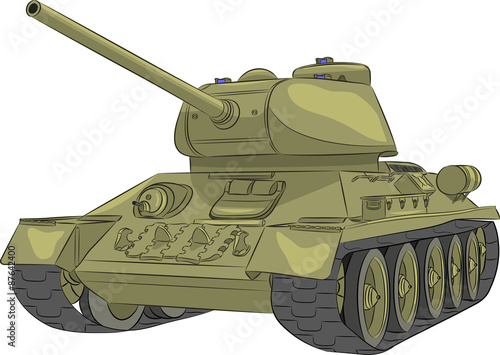 Vector. Middle tank T-34-85. photo