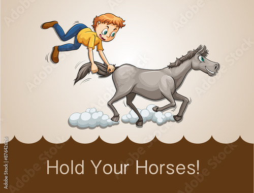 Картината върху платно Hold your horses