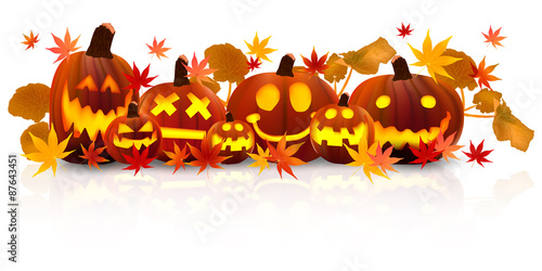 ハロウィン　かぼちゃ　もみじ