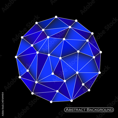Colorful abstract polygonal sphere with triangles. Eps 10