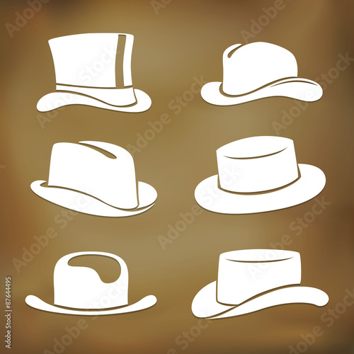 Classic men hat silhouettes