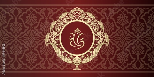 Ganesha, Hindu wedding card, royal Rajasthan, India