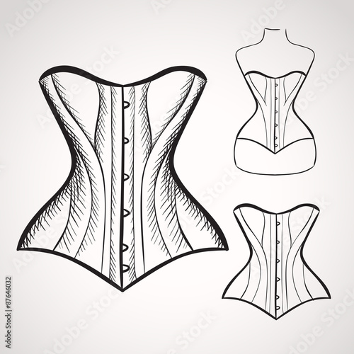 Hand drawn corset photo