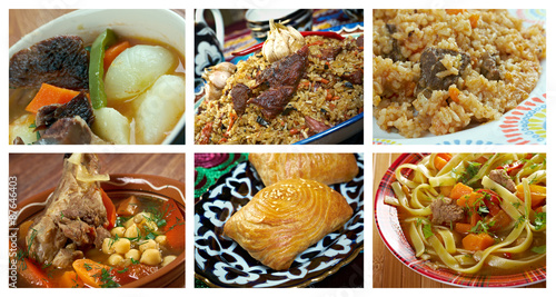 set oriental Uzbek cuisine