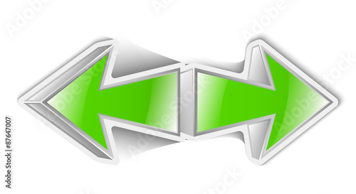 Vector green arrows icon sticker