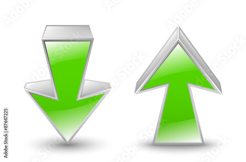 Green arrows icon. Vector illustration