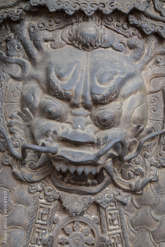 chinese style on temple wall