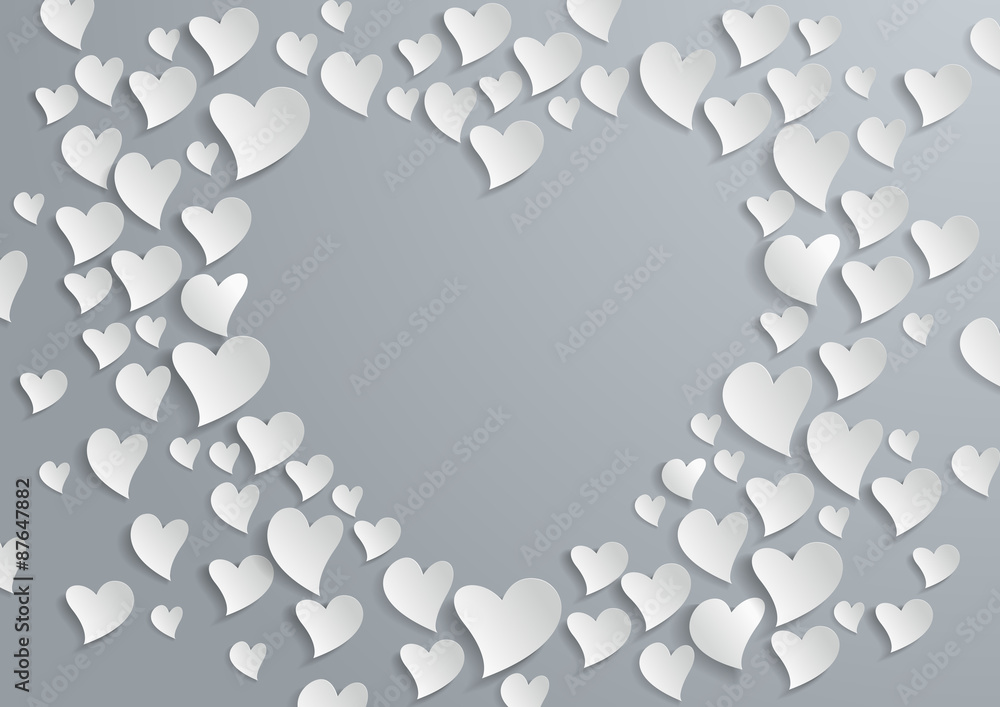 Fototapeta premium Abstract White Paper Hearts