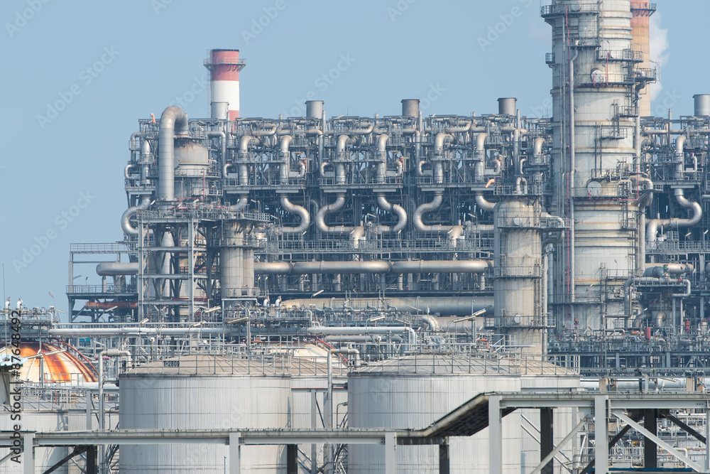 gas processing factory. landscape with gas and oil industry gas processing factory. landscape with gas and oil industry
