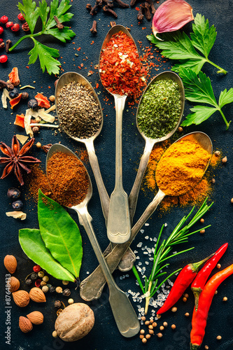 Fototapeta Naklejka Na Ścianę i Meble -  Various herbs and spices