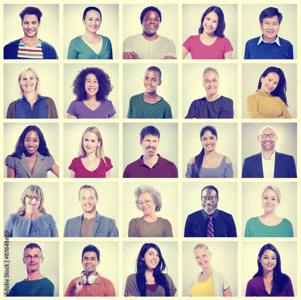 People Diversity Faces Human Face Portrait Community Concept People Diversity Faces Human Face Portrait Community Concept