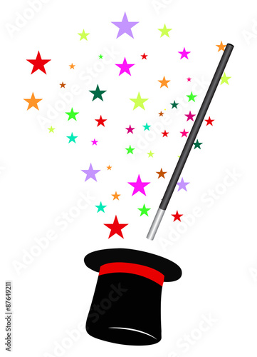 Magic wand and hat 