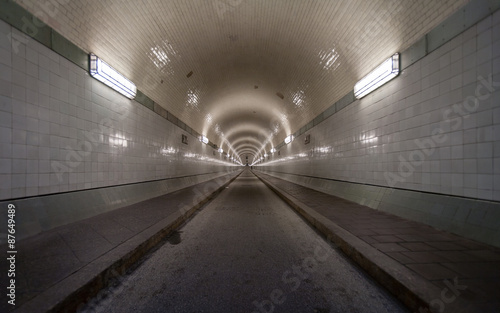 The Elbe Tunnel, Hamburg, Germany. Built in 1911 to transfer vehicles and pedestrians between central Hamburg and the docks on the south side of the river Elbe.