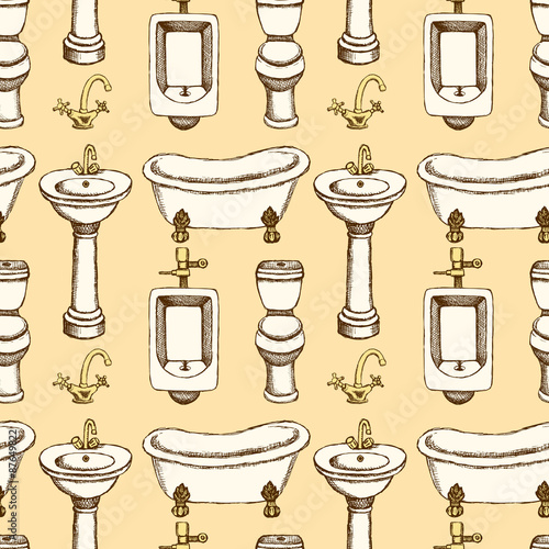Sketch bathroom and toilet equipment
