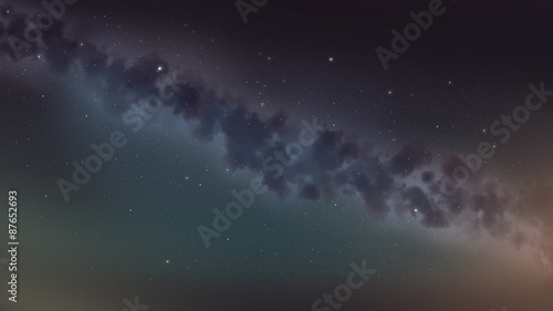 Amazing milkyway skies with clouds, stars and dust.