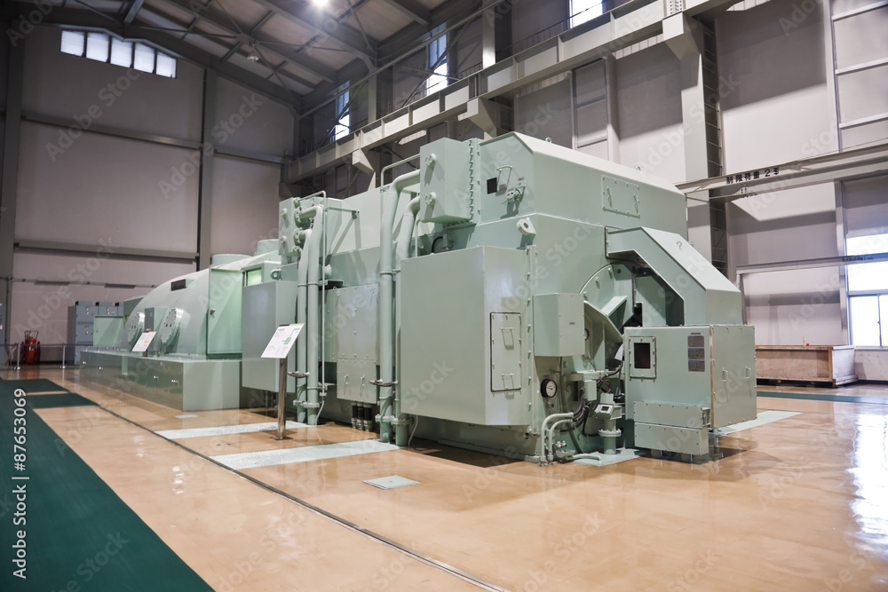 Generator and turbine in a power station Generator and turbine in a power station