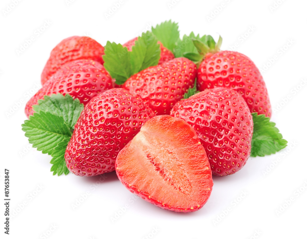 Fresh strawberry with leaves Fresh strawberry with leaves