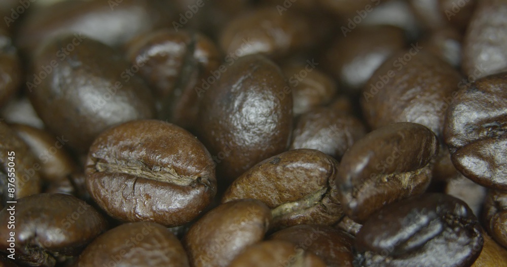 Brown coffee beans, close-up of coffee beans for background Brown coffee beans, close-up of coffee beans for background