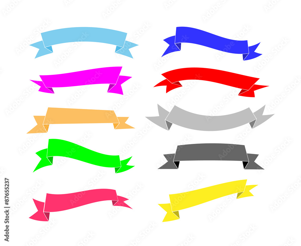 Banners Set, a set of colorful vector banners, isolated on white background (editable).