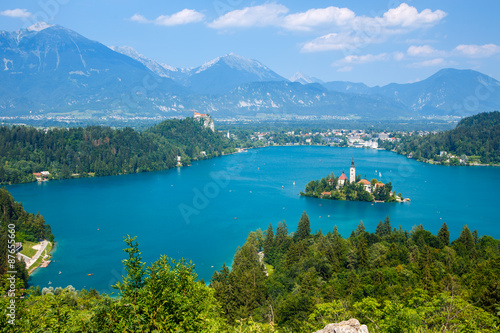 Bled with lake in summer, Slovenia