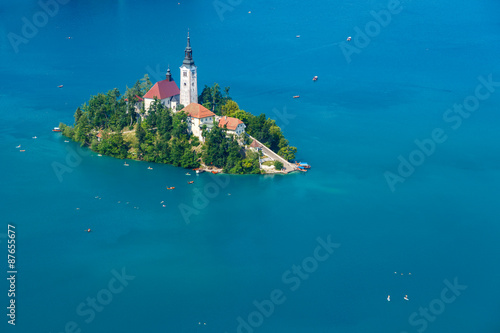 Bled with lake in summer, Slovenia