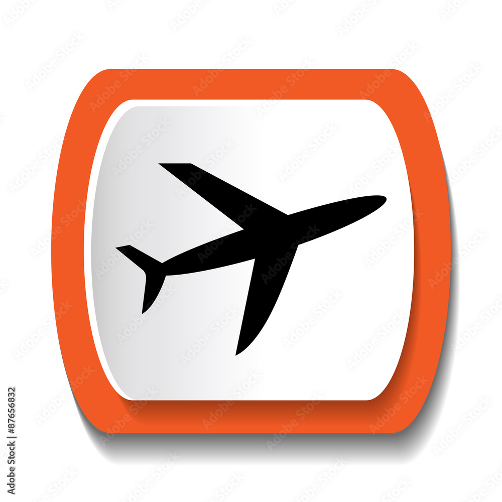 Vector icon with the image of an airplane