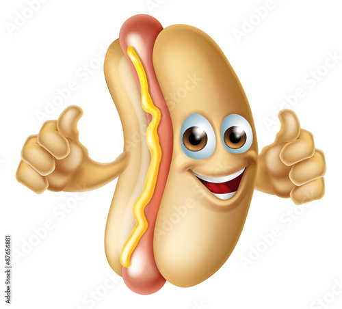 Cartoon Hotdog Mascot photo