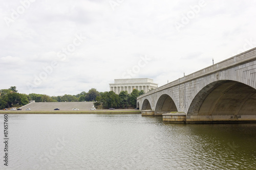 View of the Lincoln Memorial & Arlington Memorial Bridge from the Potomac River