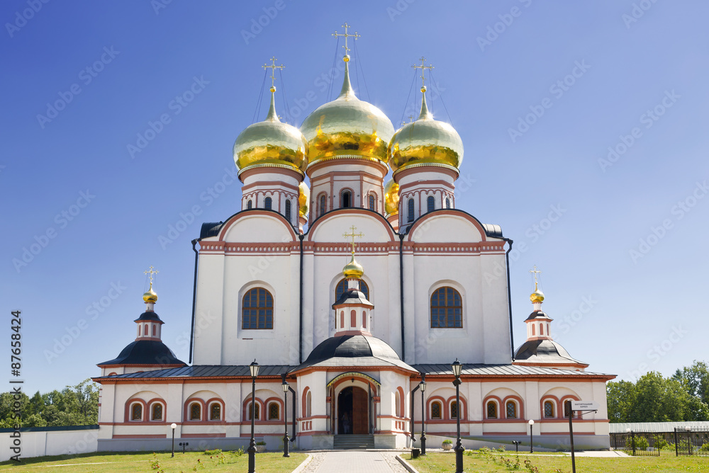 Russian orthodox church. Iversky monastery in Valdai, Russia.