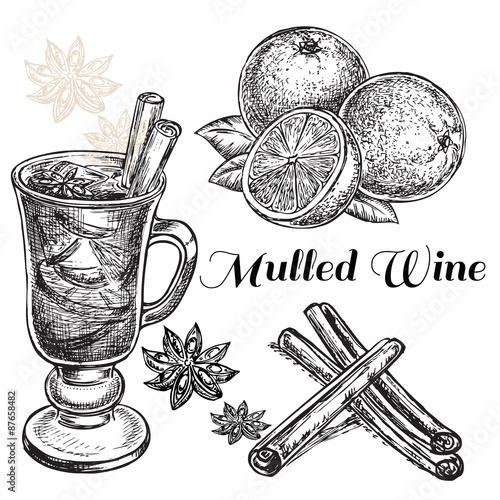 hand drawn mulled wine