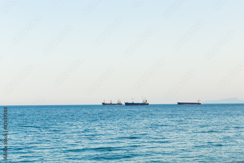 Transport ship sails Bosphorus 