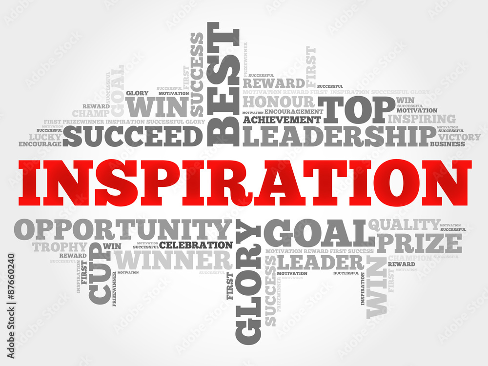 Inspiration word cloud, business concept Inspiration word cloud, business concept