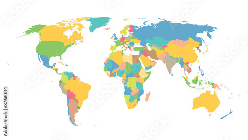 Fototapeta Naklejka Na Ścianę i Meble -  colorful map of the world