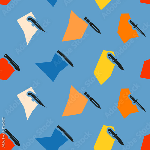 Seamless background with combat knives  for your design