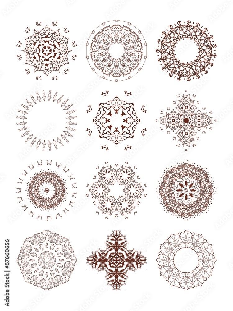 Henna tattoo doodle vector elements on white background Henna tattoo doodle vector elements on white background