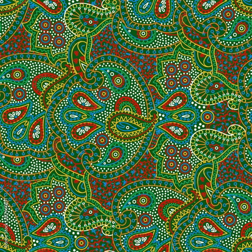 Seamless color paisley pattern