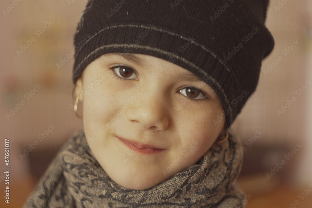 the face girl close-up