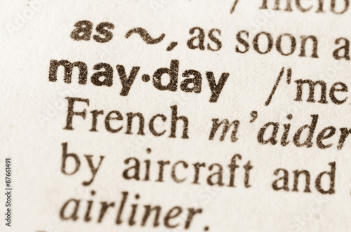 Dictionary definition of word mayday